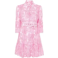 mc2 saint barth robe-chemise en coton à imprimé cachemire - rose