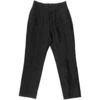 uma wang pantalon en lin à coupe slim - noir