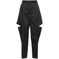 noir kei ninomiya pantalon droit à design plissé