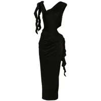 de la vali robe longue eclair à design asymétrique - noir