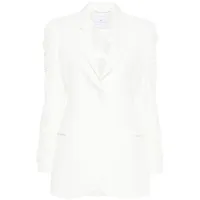 ermanno scervino single-breasted floral-appliqué blazer - blanc