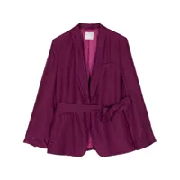 forte forte veste en soie habotai à taille ceinturée - violet