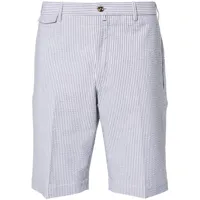 pt torino striped seersucker deck shorts - bleu