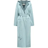 12 storeez hooded reversible trench coat - bleu