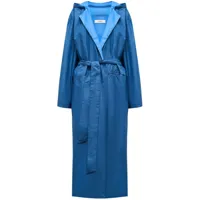 12 storeez hooded reversible trench coat - bleu