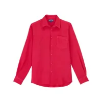 vilebrequin chemise caroubis en lin - rouge