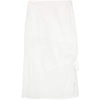 shiatzy chen jupe mi-longue en soie à plis - blanc