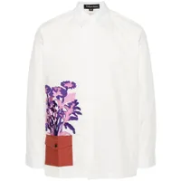 kidsuper chemise à fleurs brodées - blanc