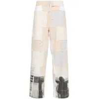 kidsuper pantalon ample à design patchwork - tons neutres