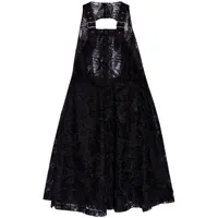noir kei ninomiya robe mi-longue à effet de transparence