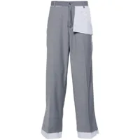 kidsuper pantalon à détail superposé - gris