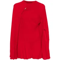 valentino garavani pre-owned robe-cape courte plissée (2010) - rouge