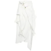 a.w.a.k.e. mode jupe mi-longue à design asymétrique - blanc