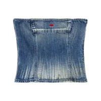 diesel cravate en jean à logo brodé - bleu
