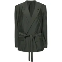 lemaire double-breasted belted blazer - gris