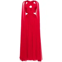 zuhair murad robe longue en soie mélangée - rouge
