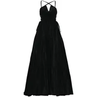 zuhair murad robe longue à bretelles croisées - noir