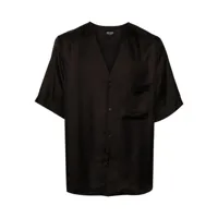 zegna short-sleeve silk pajama shirt - marron