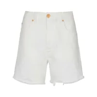 balmain frayed denim mini shorts - blanc