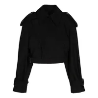 wardrobe.nyc perfecto cropped trench jacket - noir