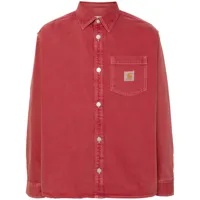 carhartt wip chemise en jean george à patch logo - rouge