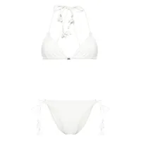 zimmermann floral-appliqué traingle bikini - blanc