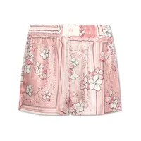 amiri bandana-print silk shorts - rose