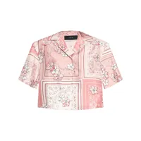 amiri bandana floral silk shirt - rose