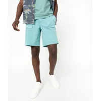 bermuda en toile uni avec ceinture ajustable homme
