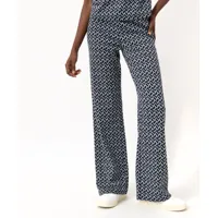pantalon large en maille à motifs graphiques femme