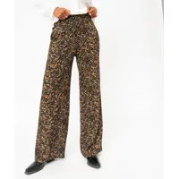 pantalon large imprimé en maille texturée femme