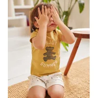 tee-shirt bébé garçon imprimé avec manches courtes à revers - lulucastagnette