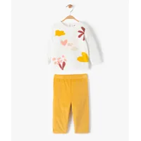 pyjama 2 pièces en velours dépareillé bébé