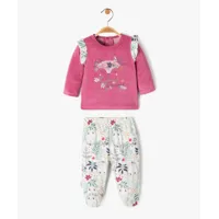 pyjama 2 pièces avec volants sur les épaules bébé fille - petit béguin