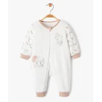 pyjama en velours avec ouverture zippée devant bébé - petit béguin