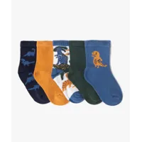 chaussettes hautes motifs dinosaures garçon (lot de 5)