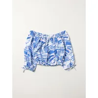 msgm kids patterned cropped top
