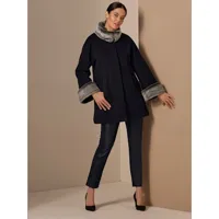 veste en laine imitation fourrure amovible - manisa - noir