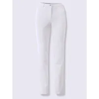 pantalon mélanges matières perfect fit 4 poches coupes droite - cosma - blanc