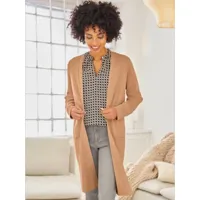 manteau en tricot 70% viscose - linea tesini - couleur chamois