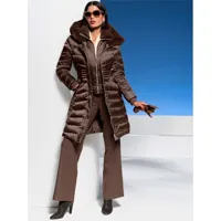 manteau matelassé aspect 2 en 1 avec empiècement gilet - ashley brooke - chocolat