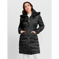 manteau matelassé aspect 2 en 1 avec empiècement gilet - ashley brooke - noir