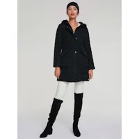 manteau en duvet pour l'extérieur, en cas de vent et d'intempéries, silhouette féminine - best connection - noir
