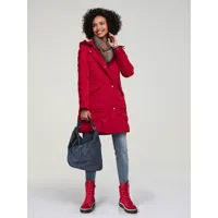 manteau en duvet pour l'extérieur, en cas de vent et d'intempéries, silhouette féminine - best connection - rouge