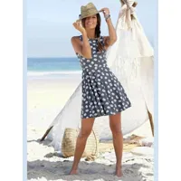robe de plage robe patineuse tendance - beachtime - bleu-gris imprimé