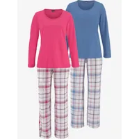 lot de 2 pyjamas à carreaux - arizona - bleu à carreaux, mûre à carreaux