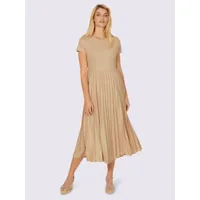 robe plissée jupe à panneaux évasée - linea tesini - sable