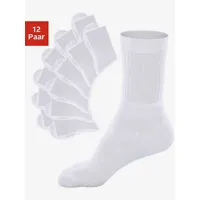 chaussettes de tennis chaussettes de sport unies avec tige côtelée - go in - blanc