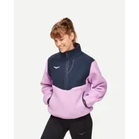 hoka polaire ridgetop à col zippé pour femme en violet bloom taille s | polaires et sweats à capuche
