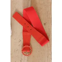 ceinture élastique en suédine rouge orange boucle torsade